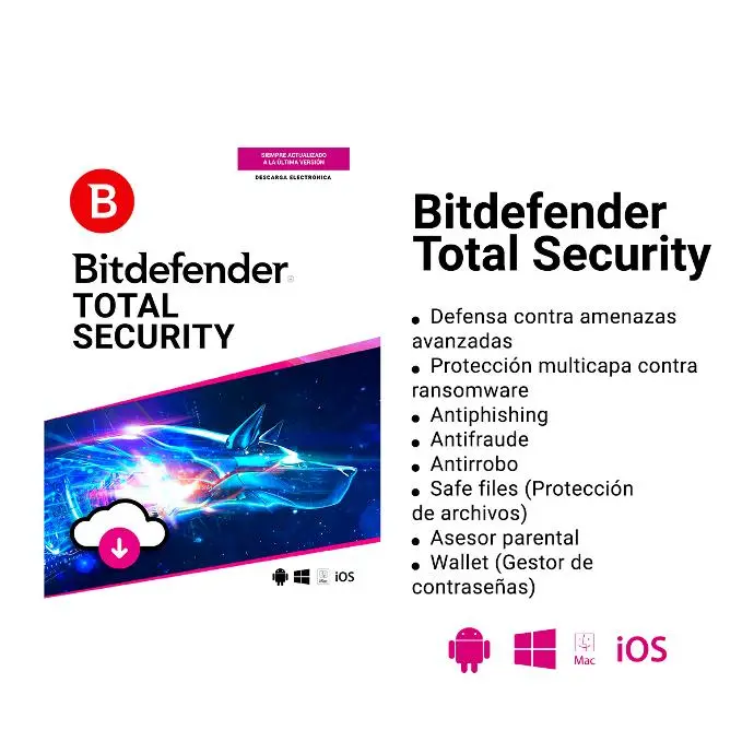 [B_TOTAL-5] Bitdefender Total Security 5 usuarios (1 año)